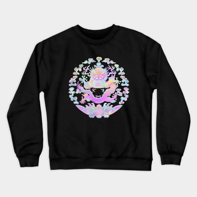 Smiling Dragon Hologram Crewneck Sweatshirt by Dashu